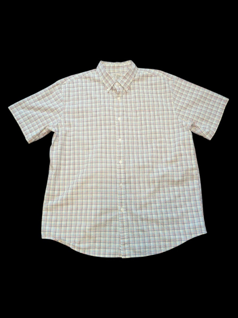 L.L.Beam Traditional Fit 501414 Cotton Searsucker Plaid SS Shirt Men's XL-REG